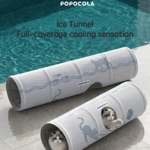 Fully Enclosed Cooling Mat with Fun Cat Tunnel