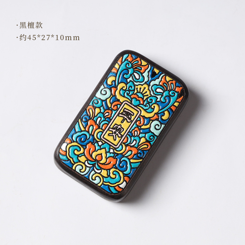Sandalwood Painted Wish Charm Pendant – DIY Car Keychain Accessory, Handmade Wooden Talisman - Image 6