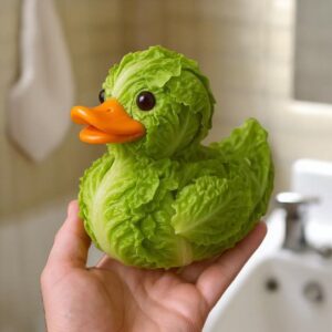 Whimsical Vegetable Duck Resin Figurine – Creative Farm Animal Craft Decor
