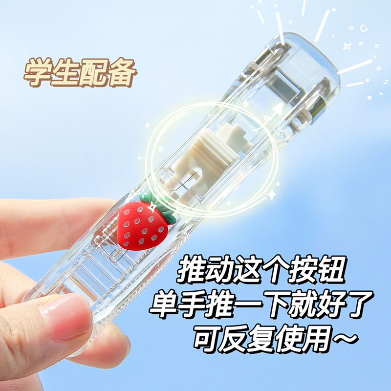 Cute Transparent Paper Clip Dispenser Set – Kawaii Document Clips with Refills, Metal Ticket Clips for School & Office