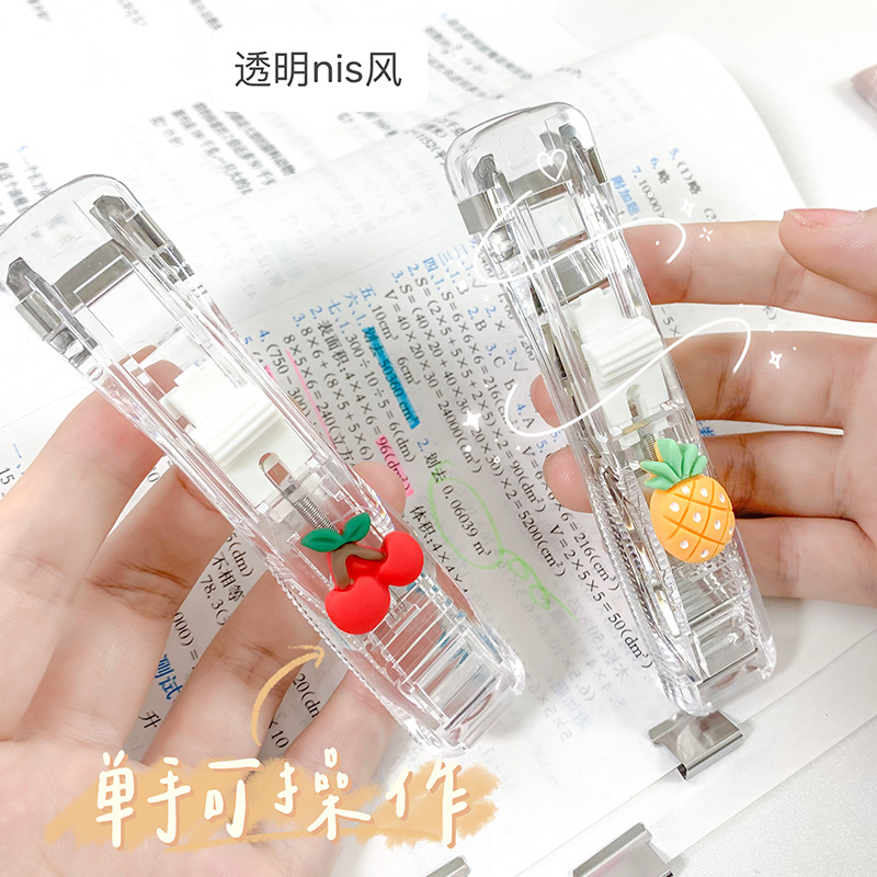 Cute Transparent Paper Clip Dispenser Set – Kawaii Document Clips with Refills, Metal Ticket Clips for School & Office - Image 2