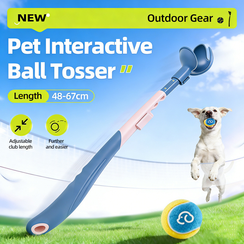 Telescopic Dog Ball Launcher - No Bending Throw Toy, Upgraded Fetch Stick for Dogs