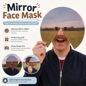 Mirror Face Mask – Reflective Acrylic Selfie Photo Prop for Parties & Cosplay