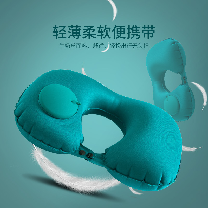 Pressurized Inflatable U-Shaped Neck Pillow for Travel, Office & Airplane - Portable & Creative - Image 3