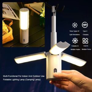 Folding Multi-Function Camping Lantern - Portable Tent Light, Hanging Lamp with Rechargeable Battery (2400/3600/4000mAh)