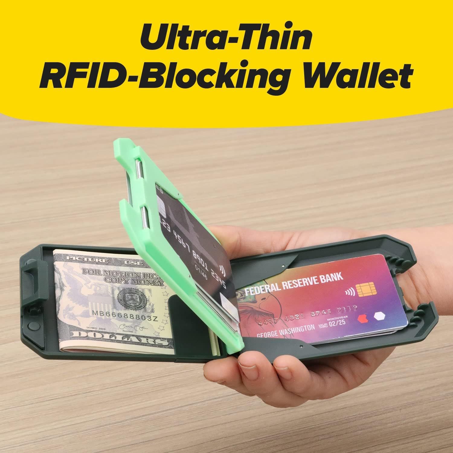 SWT Ultra-Slim Anti-Demagnetization Card Holder Wallet for Men - Black - Image 2