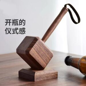 Thor's Hammer Wooden Magnetic Bottle Opener - Creative Beer Opener Home Decor