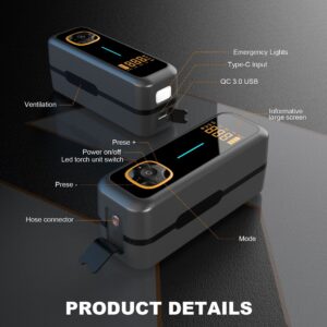 Portable Smart Digital Tire Inflator 12V for Car Bicycle EV