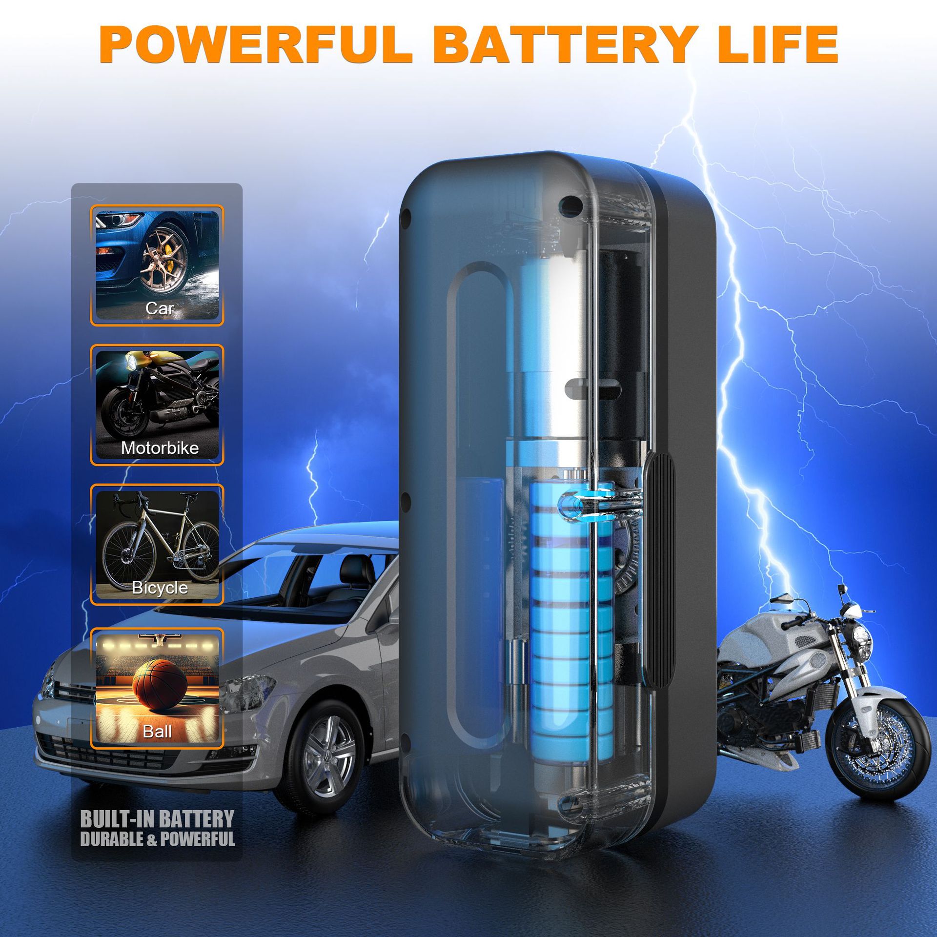 Portable Smart Digital Tire Inflator 12V for Car Bicycle EV - Image 4
