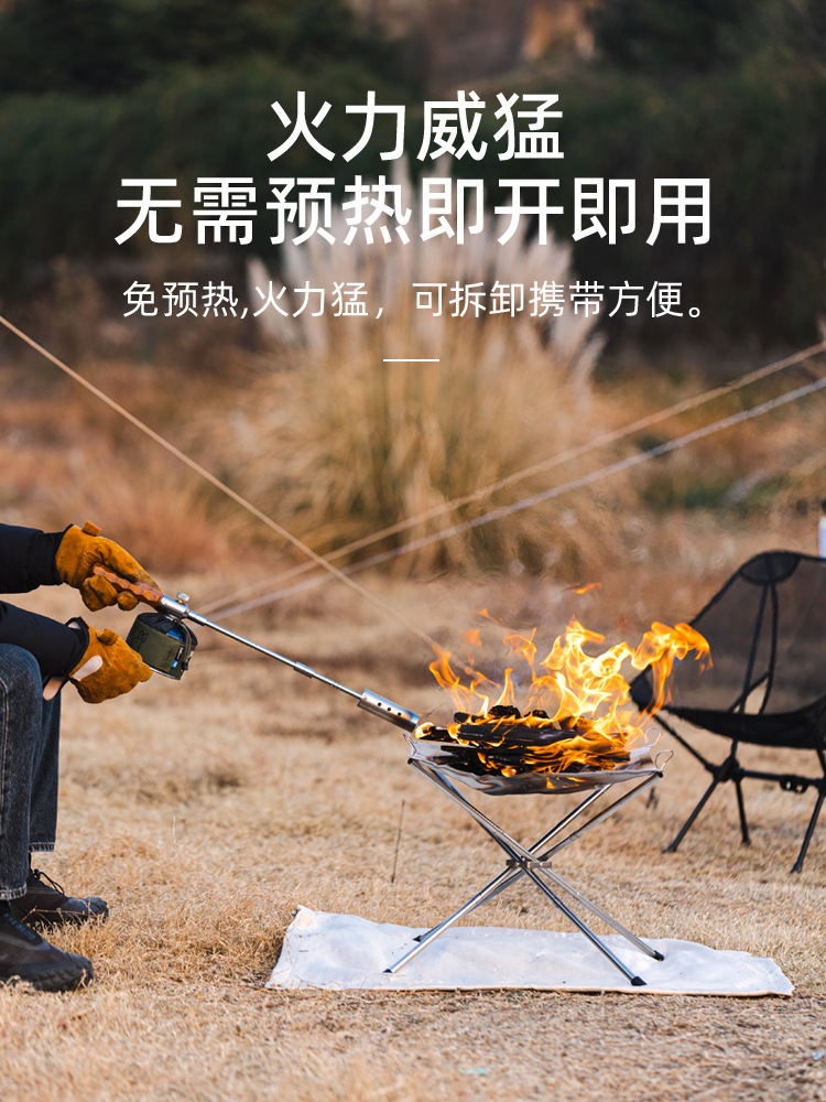 Outdoor Portable Detachable Blow Torch – Stainless Steel Charcoal Fire Starter for Camping & BBQ - Image 2