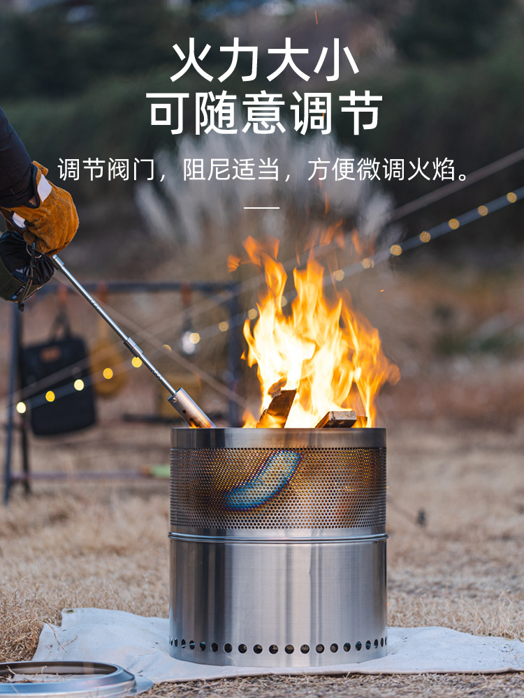 Outdoor Portable Detachable Blow Torch – Stainless Steel Charcoal Fire Starter for Camping & BBQ - Image 3