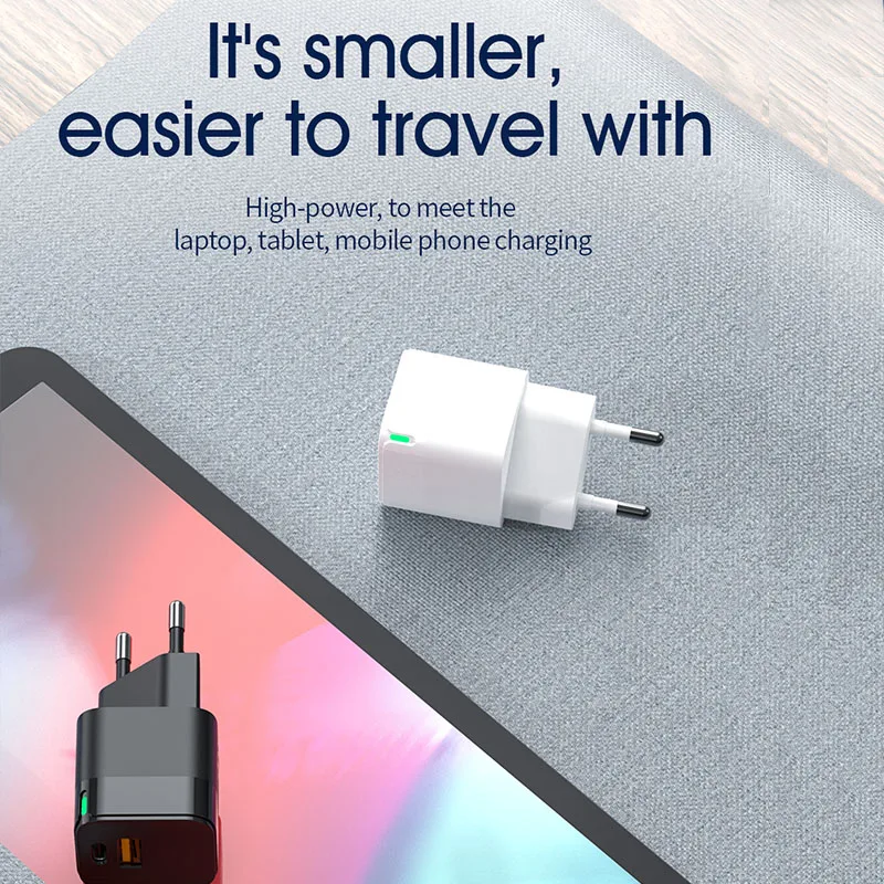 20W PD USB-C Wall Charger with Cable, EU/US/UK Plug, Fast Charging for iPhone 15/14/13 - Image 4