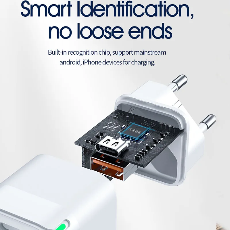 20W PD USB-C Wall Charger with Cable, EU/US/UK Plug, Fast Charging for iPhone 15/14/13 - Image 5