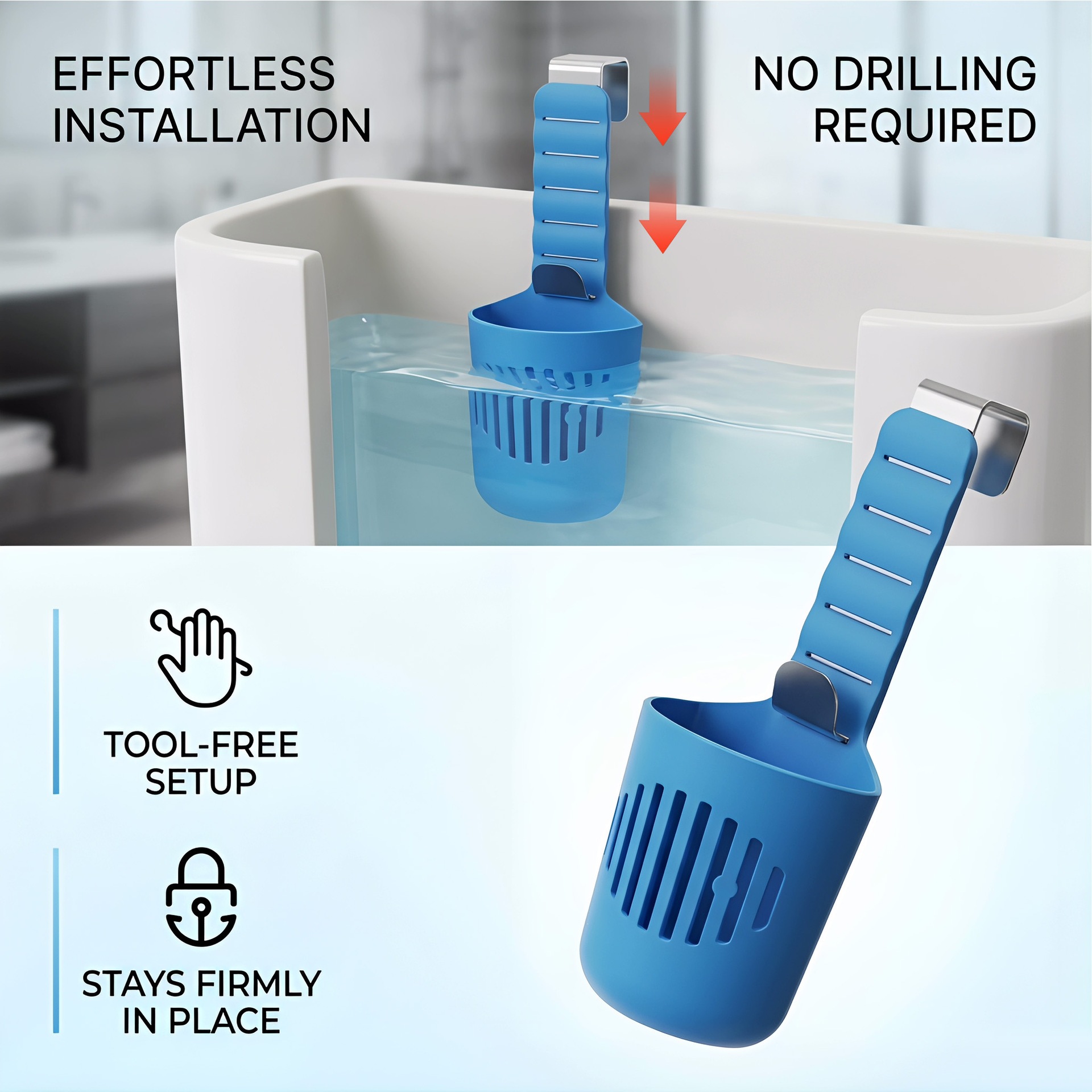 Toilet Tank Cleaning Tablet Holder – Hanging Rack for Automatic Toilet Bowl Cleaner, Rust-Resistant, Multi-Color - Image 4