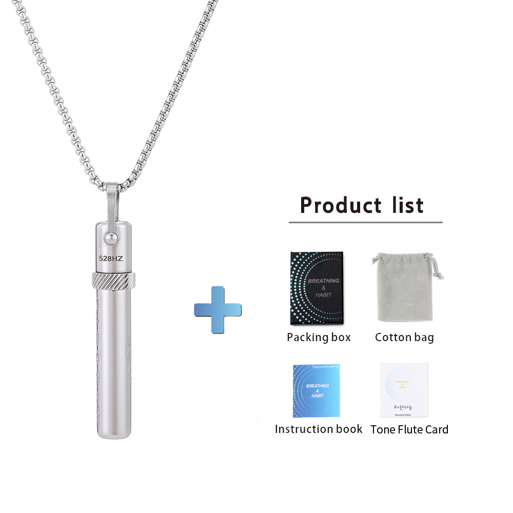 528Hz Frequency Zen Meditation Necklace - Spinning Chakra Whistle Pendant for Anxiety Relief, Stainless Steel Yoga Sound Amulet - Image 6